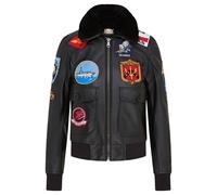 Schwarze A2 Top Gun Leder-Bomberjacke für Damen - Sunbury EU 38 / UK 10