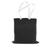 Schwarze Baumwolltasche, weißer Griff, 38x42cm, 145g/m2