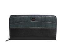 Schwarze Blaue Exklusive Leder Herren Continental Clutch Geldbörse Einheitsgröße