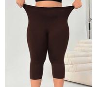 Schwarze Capri-Leggings für Damen in Große Größen, Frühlings-/Sommerkleidung