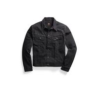 Schwarze Denim-Truckerjacke im Used-Look S Black
