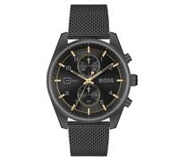 BOSS Schwarzer Chronograph mit Mesh-Armband und tonalem Zifferblatt - Style SKYTRAVELLER, 58137006 Schwarz ONESI