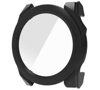 Schwarze Garmin Fenix 8 43 mm AMOLED-Hart-PC-Schutzhülle mit gehärteter Glas-Displayschutzfolie - Elfenbeinweiß