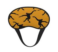 Schwarze Gibbon Monkey Print verstellbare Augenabdeckung zum Schlafen, bequeme, druckfreie und atmungsaktive Schlafmasken