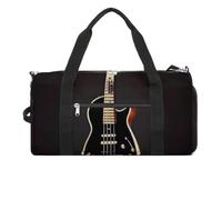 Schwarze Gitarren-Sporttasche für Männer und Frauen, wasserdichte Turnbeutel, große Reisetasche für Reisen, Workout