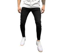 Schwarze Herren-Jeans, schmale Passform, Stretch-Jeans, bequeme Denim-Jeans, klassische Business-Jeans, stilvolle knitterfreie Denim-Hose, schmale Passform, Used-Look, bequeme Taille, Biker-Jeans,