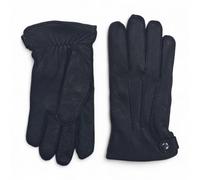 Schwarze Herren-Winterhandschuhe aus italienischem Leder mit warmem Wollfutter, ideal zum Radfahren, Autofahren und für Freizeitaktivitäten. L