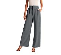 Schwarze Hose Damen, Old Money Stoffhose Weite Baggy Lang Anzughose Damenhosen Stretch Korean Fashion Marlenehose Palazzo Elegant Bundfaltenhose Marlene