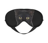 Schwarze Katze, doppelseitige weiche Verdunkelungs-Augenmaske, Entspannung, Nulldruck, Nachtschlaf-Augenmaske