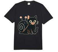 Schwarze Katze mit Schneckenmuschel Comfort Colors Adult Heavyweight T-Shirt