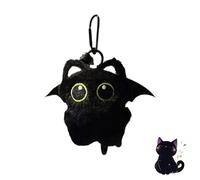 Schwarze Katze Plüsch Schlüsselanhänger, 3.15zoll Schwarzer Katzen Plush Keychain, Entzückender Plüsch Anhänger, Süßer Plüschs Taschenanhänger, Weicher Schlüsselanhänger Für Geldbörsen, Autotaschen(B)