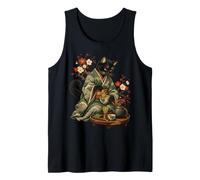 Schwarze Katze Teezeremonie Japanischer Kimono Ukiyo E Tank Top