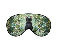 Schwarze Katzenaugenmaske für Damen und Herren, atmungsaktive und verstellbare Augenabdeckung, ultraweiche Schlafmaske, leichte Reise-Augenbinde für Flugzeug, Nickerchen, Nachtschlaf