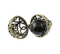 Schwarze Klangkugel aus Messing, 16 mm von Vintageparts, DIY-Schmuck