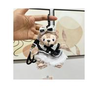 (Schwarze Prinzessin) Weicher und kuscheliger Duffy-Bär-Plüschtier-Schlüsselanhänger, perfekt für Mädchentaschen