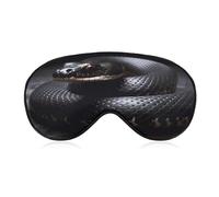 Schwarze Schlangenaugenmaske, seitliche Schlafmaske, leichte Augenbinde, Schlafmaske, Nasenpolster und Gummiband für Kinder, Frauen und Männer