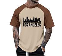 Schwarze Tshirt Herren Hawaii Hemd Baumwolle Poloshirt Rundhals Farbblock Slogan Druck Raglanärmel Oversized Tshirt Relaxed Fit Freizeitshirt Lockere Passform Harem T Shirt Tshirt Weiss (Khaki, 3Xl)