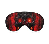 Schwarze und rote Totenkopf-Augenmaske für Damen und Herren, atmungsaktive und verstellbare Augenabdeckung, ultraweiche Schlafmaske, leichte Reise-Augenbinde für Flugzeug, Nickerchen, Nachtschlaf
