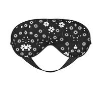 Schwarze und weiße Augenmaske mit Blumendruck, weiche Verdunkelungs-Augenmaske, Reise-Augenmaske, Seitenschläfer-Augenabdeckung, Schlaf-Augenmaske für Männer und Frauen
