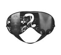 Schwarze und weiße Augenmaske mit Musiknoten-Druck, weiche Verdunkelungs-Augenmaske, Reise-Augenmaske, Seitenschläfer-Augenabdeckungen, Schlaf-Augenmaske für Männer und Frauen