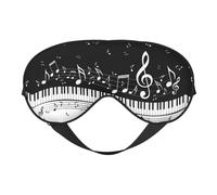 Schwarze und weiße Augenmaske mit Musiknoten-Druck, weiche Verdunkelungs-Augenmaske, Reise-Augenmaske, Seitenschläfer-Augenabdeckungen, Schlaf-Augenmaske für Männer und Frauen