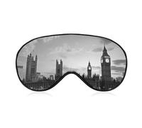 Schwarze und weiße hohe Gebäude Augenmaske, seitliche Schlafmaske, leichte Augenbinde, Schlafmaske, Nasenpolster und Gummiband für Kinder, Frauen und Männer