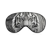 Schwarze und weiße Tigeraugenmaske für Damen und Herren, atmungsaktive & verstellbare Augenabdeckung, ultraweiche Schlafmaske, leichte Reise-Augenbinde für Flugzeug, Nickerchen, Nachtschlaf