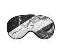 Schwarze weiße Marmor-Augenmaske, seitliche Schlafmaske, leichte Augenbinde, Schlafmaske, Nasenpolster und Gummiband für Kinder, Frauen und Männer