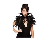 Schwarzer Bolero mit Federn Satinband Kragen Rabe Black Swan 20er Jahre