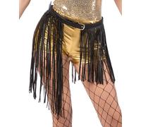 Schwarzer Fransengürtel aus Kunstleder | OS - Schwarz | Wir machen Party.de |