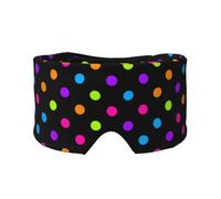 Schwarzer Hintergrund mit farbigen Kreisen, Vollständige Augenabdeckungen, lichtblockierende Augenmaske, Schlafaugen- und Ohrenschützer