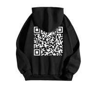 Schwarzer Hoodie Herren, Funny Fu Qr Code Fuck-You Hoodie Herren Damen - Lustig Sweatshirt Mit Kapuze Humorous Hidden Message Shirt Funky Trend Y2K Hoodies Teenager Mädchen Qr Code Pullover Weihnachts