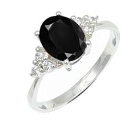 Schwarzer Onyx Edelstein für Herren und Damen in allen Größen Sterling Silber Stilvoller Handgefertigter Band Ring Geschenkartikel Schmuck CRG1246AE13_(59 (18.8))