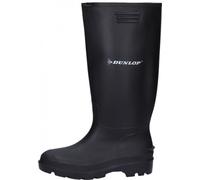 Schwarzer preiswerter Gummistiefel aus PVC von Dunlop für den Arbeits u. Freizeitbereich 43