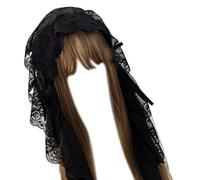 Schwarzer Spitzen Haarschmuck traditionell, All black | Stilvolles Haarteil, elegante traditionelle Haardekoration, Cosplay Kopfbedeckung, Haarreifen für thematische