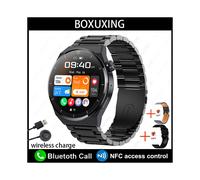 (Schwarzer Stahl) Kompatible Huawei NFC Smart Watch Adult GT3 Pro 390 * 390 HD-Bildschirm Herzfrequenz Bluetooth-Anruf