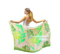 Schwarzer Strandtuch Mandala Mit Quasten Baumwolle Groß Strand Pareo Sarong Damen Wickeltuch Wickelrock Strandrock Tapisserie Wickeltuch Bikini Cover Up Tragen Über Badeanzügen