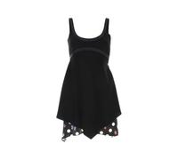 Schwarzes Acetat-Mix Mini-Kleid EU 36 / UK 8