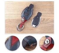 Schwarzes Autoschlüsseletui aus echtem Leder für Mercedes-Benz