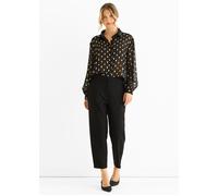 Schwarzes Chiffon-Folien-Jacquard-Hemd S/M