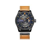 (schwarzes Gehäuse orange) CURREN M8301 Herren Militär Sportuhr Quarz Datum Uhr Leder Armbanduhr