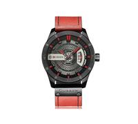 (schwarzes Gehäuse rot) CURREN M8301 Herren Militär Sportuhr Quarz Datum Uhr Leder Armbanduhr
