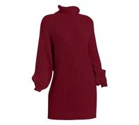 Schwarzes Kleid Damen, Langarm Kleid Damen, Strickkleid Winterkleider Longpullover Freizeit Herbst Winterkleidung Minikleid Pullover Kleid Winter Pulloverkleid Langarm Kleider Wollkleid Elegante
