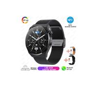 (Schwarzes Mesh-Armband) Kompatible Huawei NFC Smartwatch für Erwachsene GT3 Pro 390*390 HD-Bildschirm,