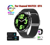 (Schwarzes Netzwerk) Watch GT4 für kompatible Huawei Smart Watch, GPS-Tracker für Erwachsene, 1,43 Zoll, 466 x