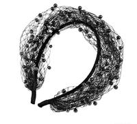 Schwarzes Schleier-Stirnband Retro, Angenehm Zu Tragendes Netz Mit