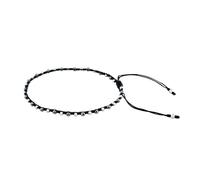 Schwarzes Schnurarmband mit echtem Hämatit und Silberperlen Charleen
