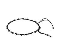 Schwarzes Schnurarmband mit echtem schwarzem Spinell und Silberperlen Charleen