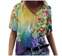 Schwarzes Shirt Damen Sommer Oberteile Damen Sexy Bluse Oversize Damen T Shirt Kleid Oversized Damen Basic Langarmshirt Damen Bluse Elegant Strickpullover Damen Tanktop Damen Locker(2-Yellow, L)