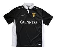 Schwarzes/weißes Guinness Performance Kurzarm-Rugby-Shirt (S)